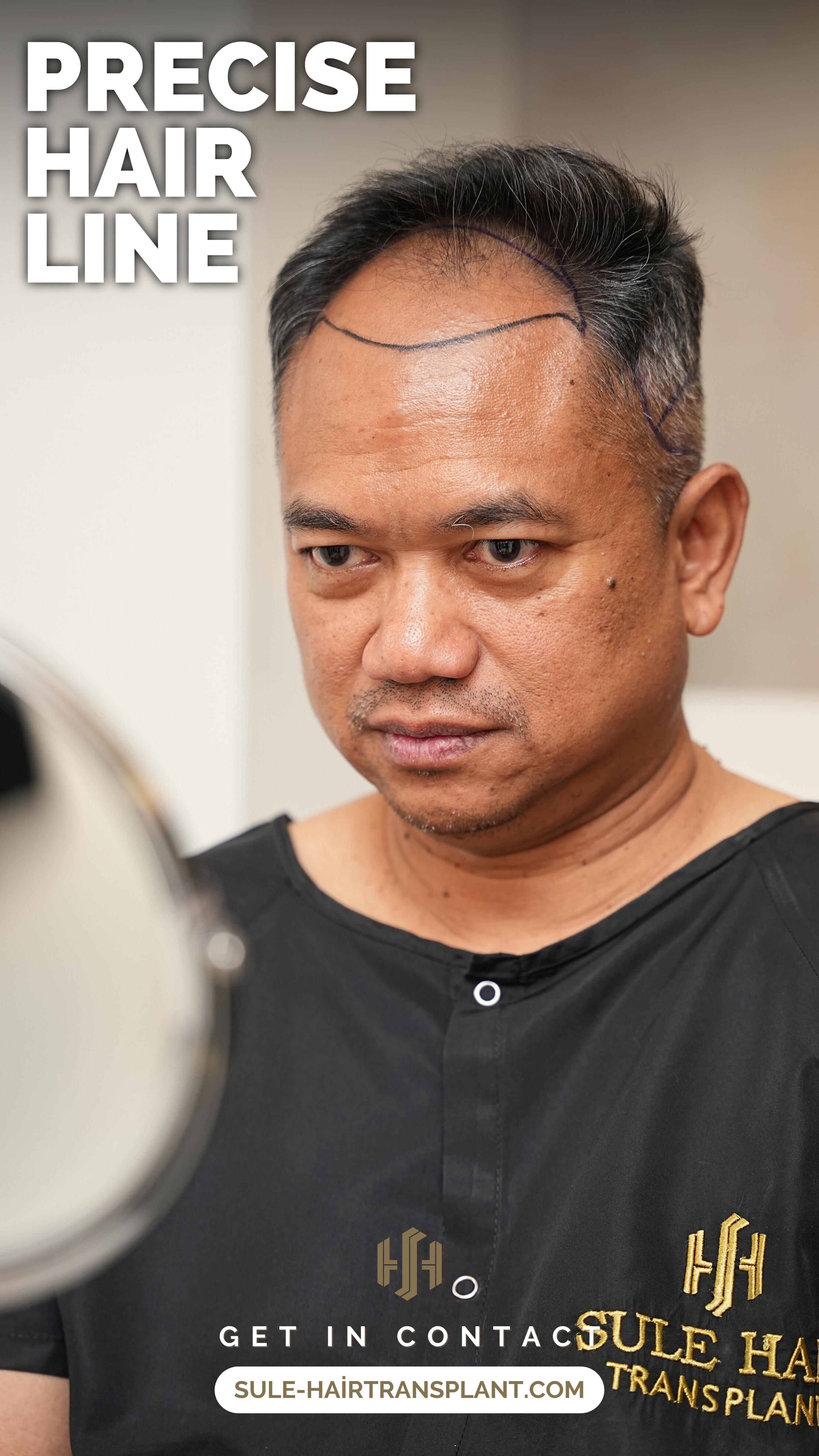 Pasien Sule Hair Clinic dengan desain hairline presisi